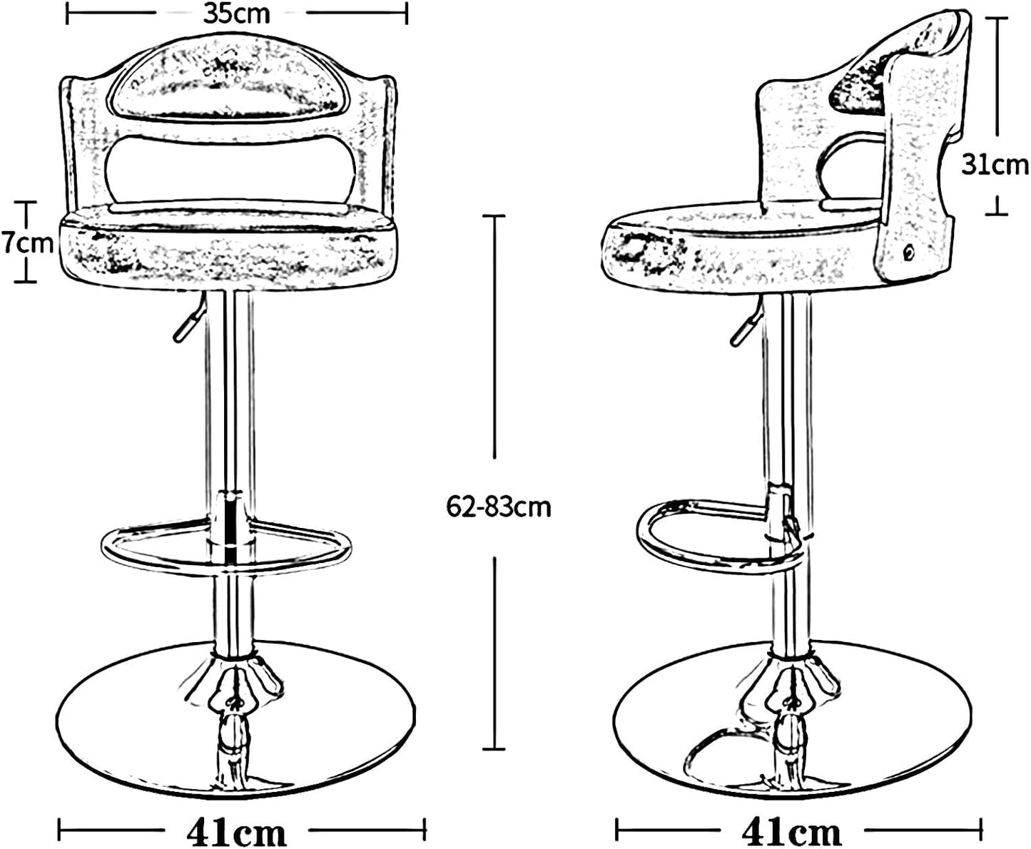 Modern Adjustable Swivel Bar Stool