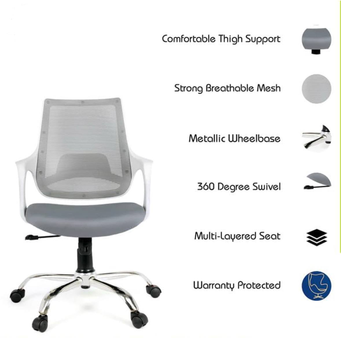 Ergonomic Mid Back Mesh Chair